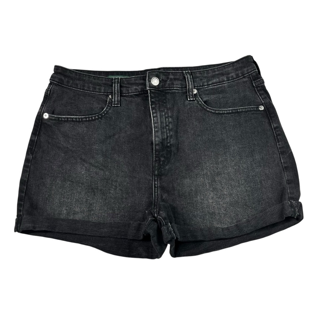 Wild Fable Highest Rise Shorts Washed Black Denim Jean Rolled Shorts 12/31